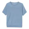 Ice Silk short-sleeved T-shirt for women, 2025 Summer new style loose and slimming thin knitted sweater, lace cutout round neck top Item Picture